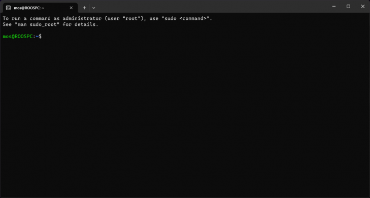 Nu har du tillgång till en bash terminal, via Ubuntu och WSL.