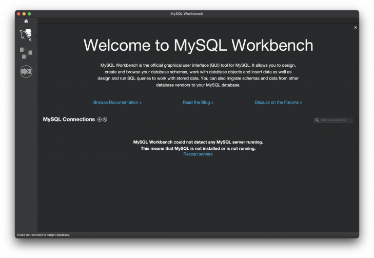 Så här kan MySQL WorkBench se ut när du kör på macOS.