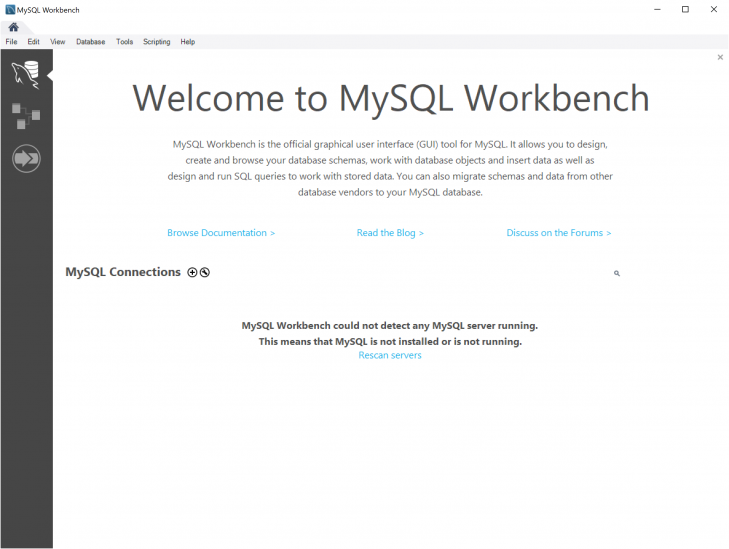 Så här kan MySQL WorkBench se ut när du kör på Windows.