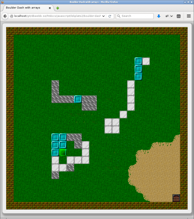 Arrayer kan användas till mycket, här för att skapa en spelplan för spelet Boulder Dash.