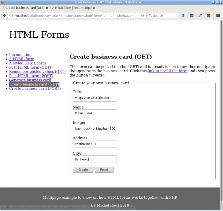 Ett enkelt html-formulär.