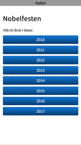 Screenshot Nobel app list-vy