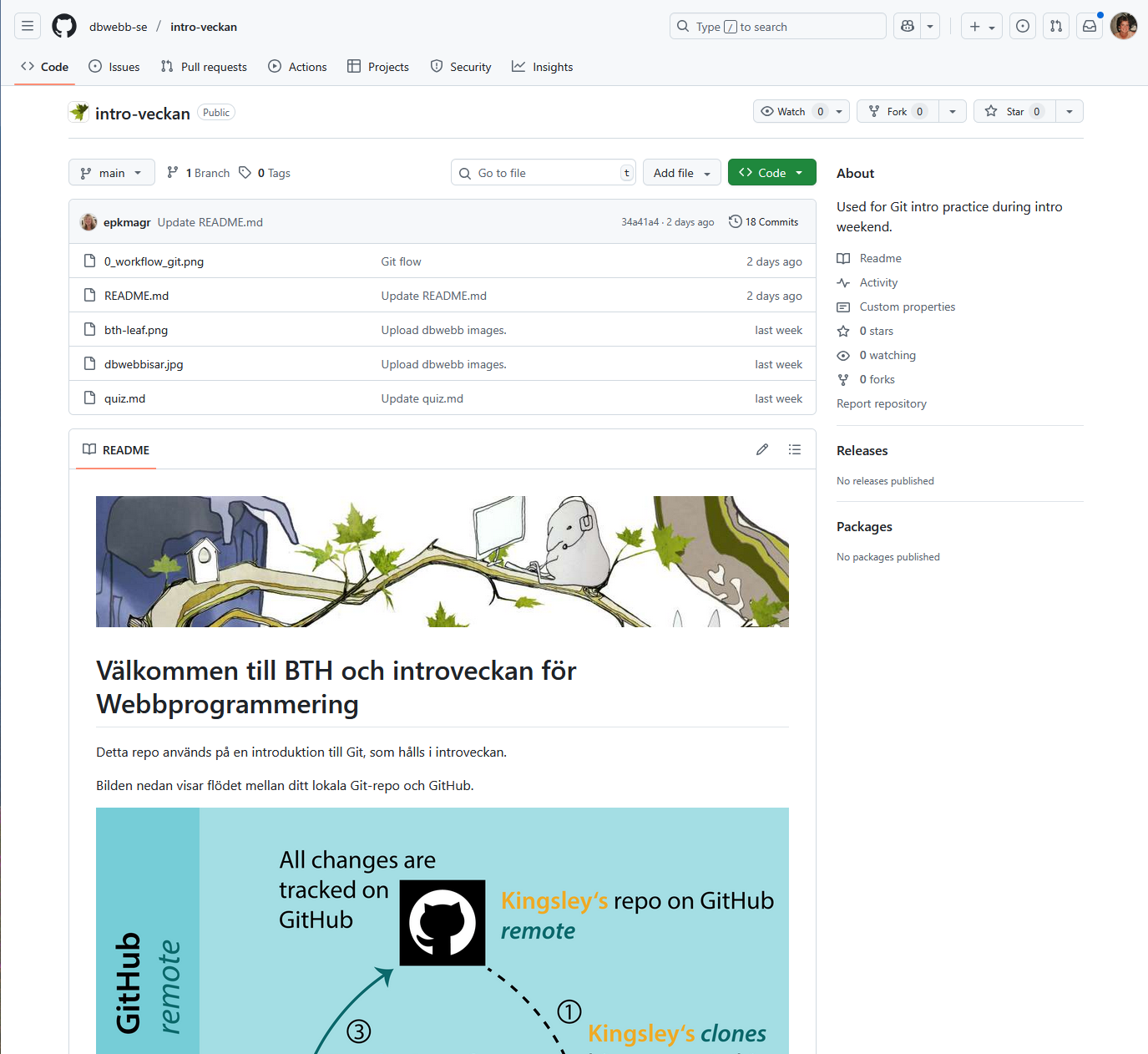 Repot mitt-projekt på GitHub.