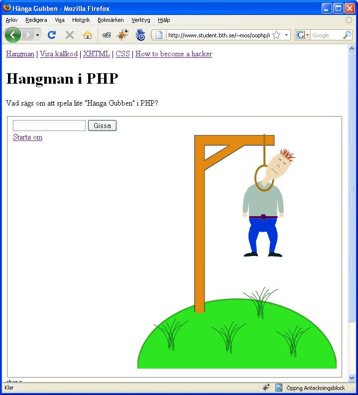 Klassen CHangmanSVG ritar ut hangman.